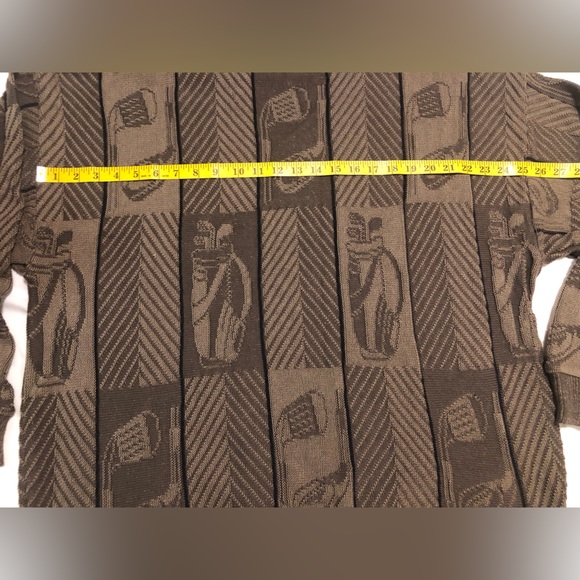 Cypress Links textured golf sweater, dark khaki, XL - Picture 8 of 10